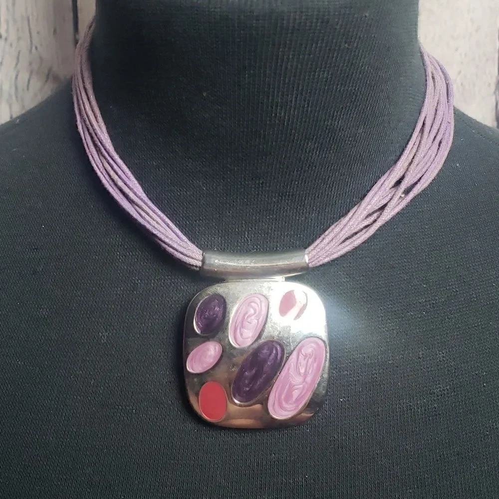 Purple and Pink Statement Necklace